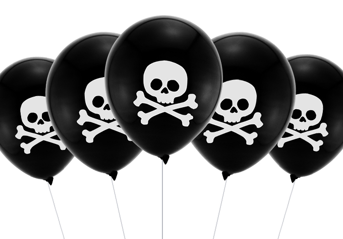 Na decoração da festa Pirata não podem faltar os balões personalizados