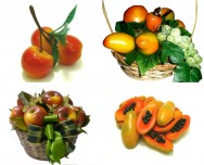 Tão reais quanto as frutas e legumes in natura, as réplicas de parafina ornam os mais variados tipos de ambientes. Foto: Reprodução Tão reais quanto as frutas e legumes in natura, as réplicas de parafina ornam os mais variados tipos de ambientes. Foto: Reprodução