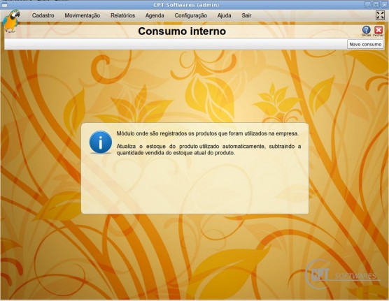 Registrar consumo interno dentro da empresa