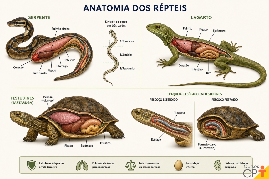 Como entender a anatomia e fisiologia dos répteis? | Cursos a Distância CPT