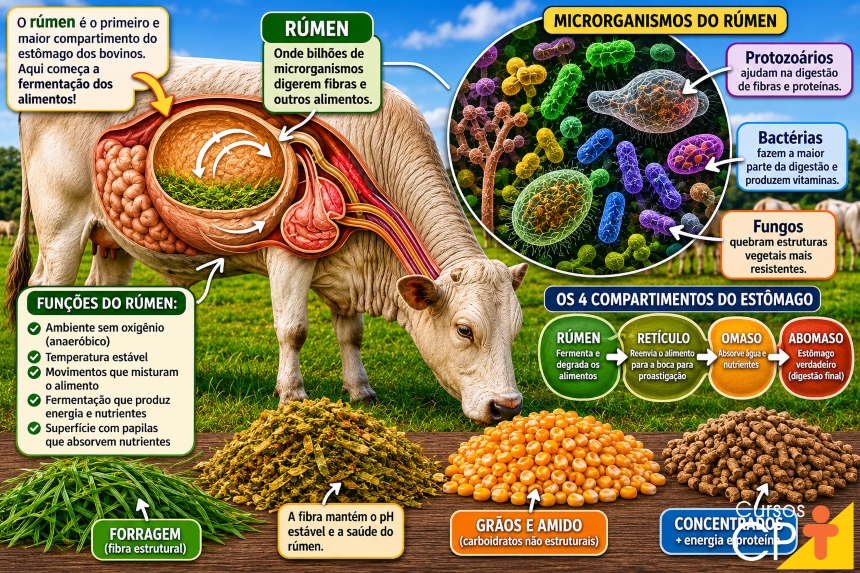 How Does Rumen Work Como funciona o rúmen na alimentação dos bovinos? | Cursos CPT