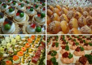 Deve-se caprichar na decoração desses produtos, uma vez que um alimento, antes de ser degustado, precisa ser uma atração irresistível para quem o olha salgados finos para festas